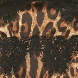 مملوكة مسبقًا فساتين دولتشي أند غابانا بتفاصيل دانتيل من الحرير بنقشة النمر البني مقاس صغير جداً