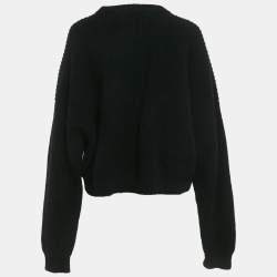 Pre Owned Dolce & Gabbana Black DG Intarsia Rin Knit Sweater L