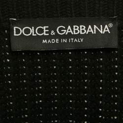 Pre Owned Dolce & Gabbana Black DG Intarsia Rin Knit Sweater L