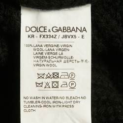 Pre Owned Dolce & Gabbana Black DG Intarsia Rin Knit Sweater L