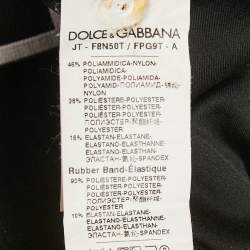 Pre Owned Dolce & Gabbana Black Floral Print Jersey Fitted Crop Top S