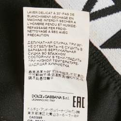 Pre Owned Dolce & Gabbana Black Floral Print Jersey Fitted Crop Top S