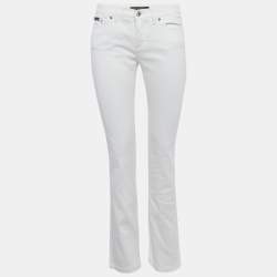 Pre Owned Dolce & Gabbana White Denim Girly Fit Jeans M/Waist 30"