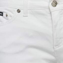 مملوكة مسبقًا Dolce & Gabbana White Denim Girly Fit Jeans M/Waist 30"
