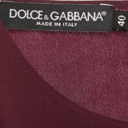 Pre Owned Dolce & Gabbana Burgundy Silk Blouse S