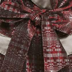 مملوكة مسبقًا Dolce & Gabbana Alta Sartoria Burgundy Jacquard Long Belted Coat S