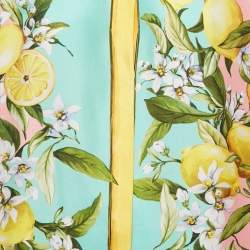 Pre Owned قميص دولتشي آند غابانا وردي بطبعة ليمون حرير كبير جدًا M