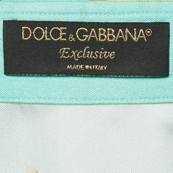 Pre Owned قميص دولتشي آند غابانا وردي بطبعة ليمون حرير كبير جدًا M