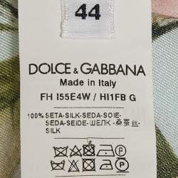 Pre Owned قميص دولتشي آند غابانا وردي بطبعة ليمون حرير كبير جدًا M