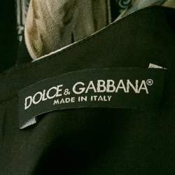 Pre Owned Dolce & Gabbana Black Cutlery Print Crepe Sheath Dress S