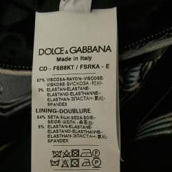 Pre Owned Dolce & Gabbana Black Cutlery Print Crepe Sheath Dress S