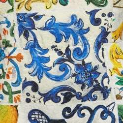 Pre Owned Dolce & Gabbana Multicolor Majolica Print Jacquard Flared Dress M