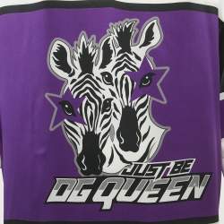 مملوكة مسبقًا Dolce & Gabbana Purple Zebra Print Satin Oversized T-Shirt S