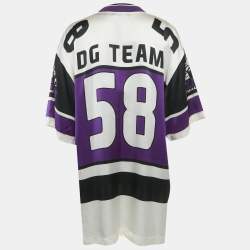 مملوكة مسبقًا Dolce & Gabbana Purple Zebra Print Satin Oversized T-Shirt S