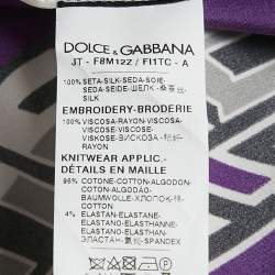 مملوكة مسبقًا Dolce & Gabbana Purple Zebra Print Satin Oversized T-Shirt S