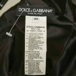 Pre Owned فستان متوسط الطول مزخرف "فاشن سينر" دانتيل وكريب أسود دولتشي أند غابانا مقاس صغير (سمول)