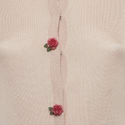 Pre Owned Dolce & Gabbana Pink Silk Knit Cardigan S