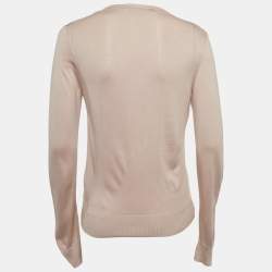 Pre Owned Dolce & Gabbana Pink Silk Knit Cardigan S