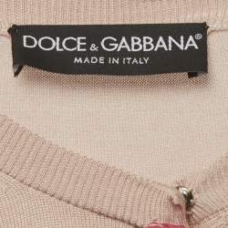 Pre Owned Dolce & Gabbana Pink Silk Knit Cardigan S