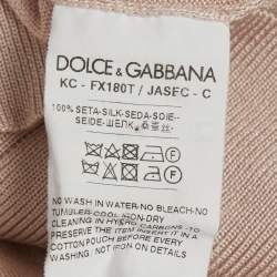 Pre Owned Dolce & Gabbana Pink Silk Knit Cardigan S