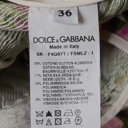 مملوكة مسبقًا تنورة دولتشي آند غابانا دانتيل جاكار زهور بيضاء مقاس صغير جداً