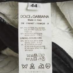 مملوكة مسبقًا تنورة دولشي أند غابانا سوداء مفتاح مطبوعة جاكار متسعة قصيرة مقاس متوسط (ميديوم)