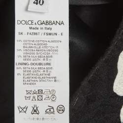 Pre Owned تنورة دولتشي أند غابانا جاكارد مطبوع وردة سوداء ضيقة مقاس صغير - سمول