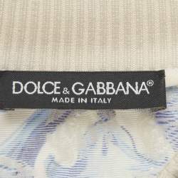Pre Owned Dolce & Gabbana White Majolica Printed Jacquard Top S