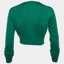 مملوكة مسبقًا Dolce & Gabbana Green Knit Crop Cardigan S