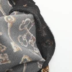 مملوكة مسبقًا Dolce & Gabbana Black Printed Crepe Long Sleeve Blouse M