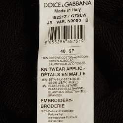 Pre Owned سترة بقلنسوة مزينة بالكريستال بألوان متعددة دولتشي أند غابانا قصيرة الأكمام سوداء مقاس صغير