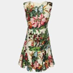 Pre Owned Dolce & Gabbana Multicolor Jacquard Embellished Dress S