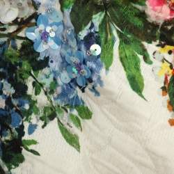 Pre Owned Dolce & Gabbana Multicolor Jacquard Embellished Dress S