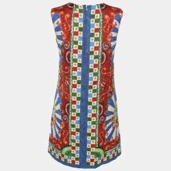 Pre Owned Dolce & Gabbana Multicolor Printed Jacquard Dress S