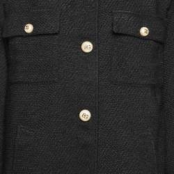 Pre Owned Dolce & Gabbana Black Tweed Mid Length Coat M