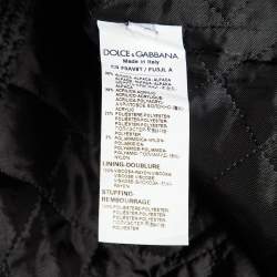 Pre Owned Dolce & Gabbana Black Tweed Mid Length Coat M