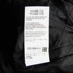 Pre Owned Dolce & Gabbana Black Tweed Mid Length Coat M