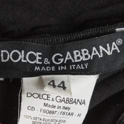 Pre Owned فستان حرير بربري مزخرف بنقشة النمر بني دولتشي أند غابانا بدون حمالات مكشكش مقاس متوسط