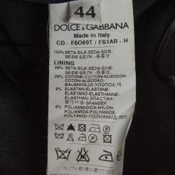 Pre Owned فستان حرير بربري مزخرف بنقشة النمر بني دولتشي أند غابانا بدون حمالات مكشكش مقاس متوسط