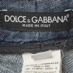 Pre Owned Dolce & Gabbana Blue Leopard Print Slim Jeans S/Waist 28"