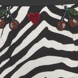 Pre Owned Dolce & Gabbana Black/White Zebra Print Cotton Set XS