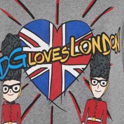 مملوكة مسبقًا سويت شيرت قطن رمادي دولتشي & غابانا DG Loves London مقاس صغير - سمول