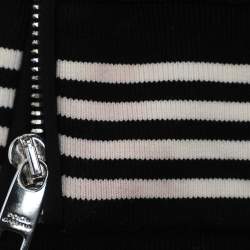 مملوكة مسبقًا Dolce & Gabbana Black Jersey Floral Embroidered Bomber Jacket L