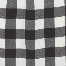 Pre Owned Dolce & Gabbana Monochrome Checkered Crepe Midi Skirt M