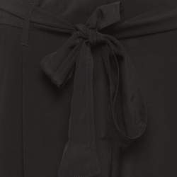 مملوكة مسبقًا Roberto Cavalli Black Silk Belted Pants L