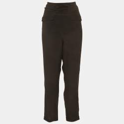 Pre Owned Roberto Cavalli Black Silk Belted Pants L