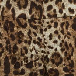 Pre Owned Dolce & Gabbana Brown Leopard Jacquard Pants M