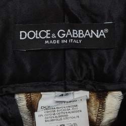 Pre Owned Dolce & Gabbana Brown Leopard Jacquard Pants M