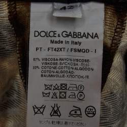 Pre Owned Dolce & Gabbana Brown Leopard Jacquard Pants M