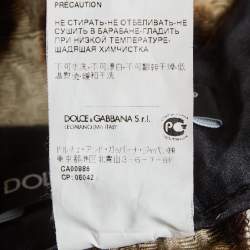 Pre Owned Dolce & Gabbana Brown Leopard Jacquard Pants M